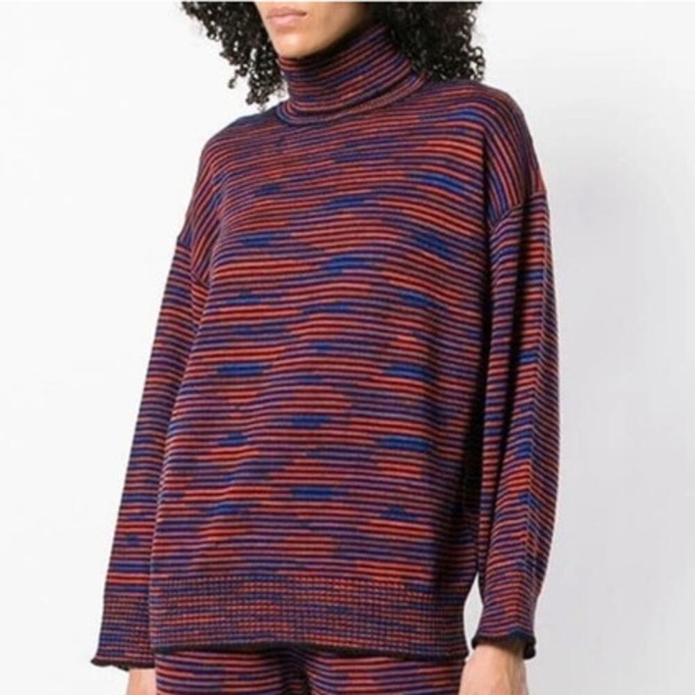 Missoni Oversized 100% Virgin Wool Striped Turtleneck Sweater EUC Sz Small $595